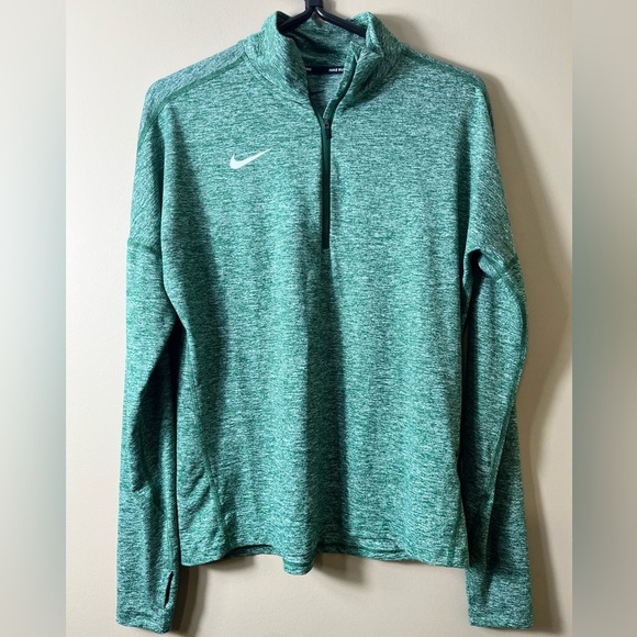 Nike Green Dri-Fit Running Lightweight 1/4 Zip Fitted Long Sleeve Size Small - Picture 3 of 8